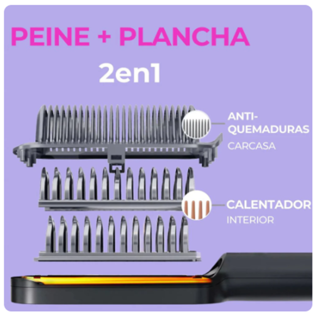 ✨Cepillo Alisador 2en1 –Peina y Alisa tu cabello en una sola pasada✨