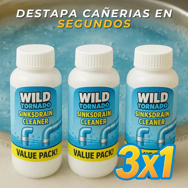 Limpia cañerías y drenajes Wild Tornado® 3x1 Elimina sarro y mal olor